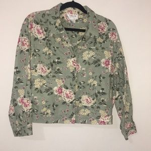 Slight Crop Floral Jacket (Petite)